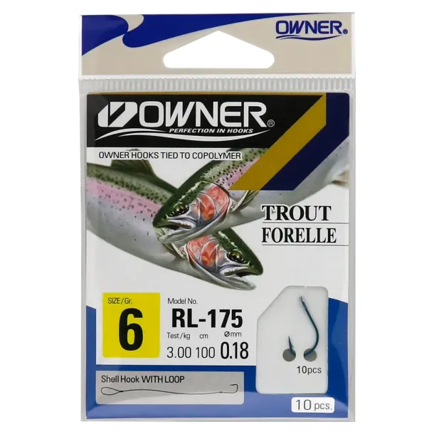 Owner Hook To Nylon Trout Rl-175