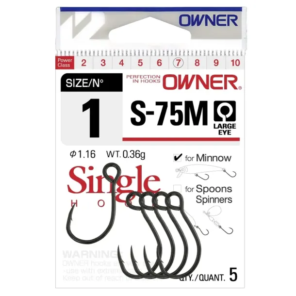Owner S-75 Minnow Single Hook