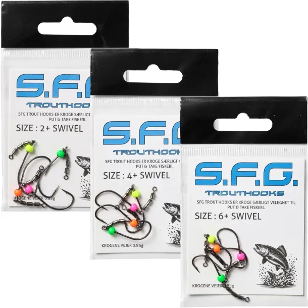 SFG Trout Hooks Tungsten Med Swivel