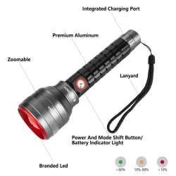 SwissTech Toll 1000lm Genopladelig Lommelygte
