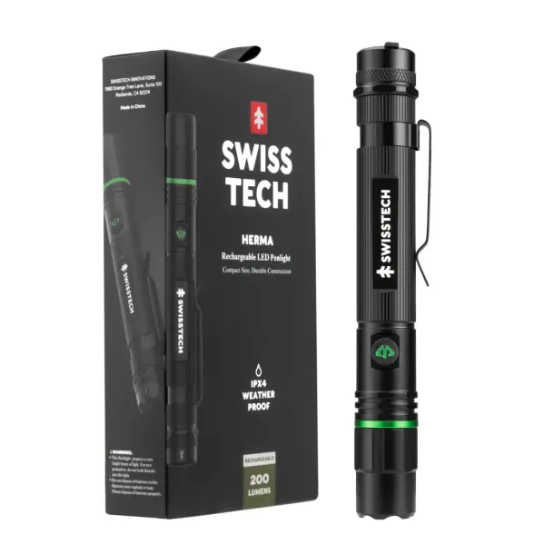 SwissTech Herma 200lm Genopladelig Lommelygte