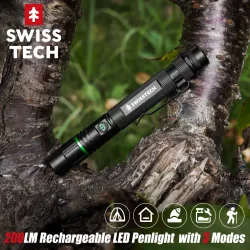 SwissTech Herma 200lm Genopladelig Lommelygte