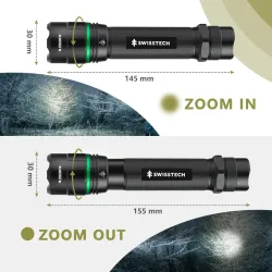 SwissTech Magdalena 1000lm Genopladelig Lommelygte