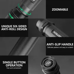 SwissTech Noemi 2000lm Genopladelig Lommelygte
