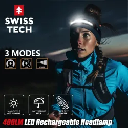 SwissTech Hedwig 400lm Genopladelig Pandelampe