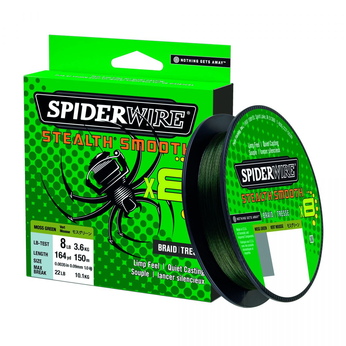 Spiderwire Stealth Smooth 8 Moss Green Fletline - EFFEKTLAGERET ApS
