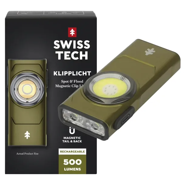 Swisstech Klipplicht 500LM Magnetisk Lommelygte