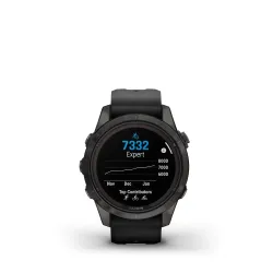 Garmin ur Fenix 7s Pro Sapphire solar Edition- Carbon Grey DLC Titanium med sort rem