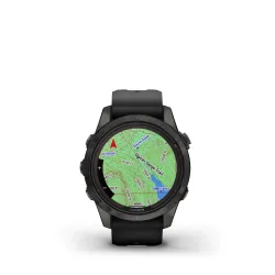 Garmin ur Fenix 7s Pro Sapphire solar Edition- Carbon Grey DLC Titanium med sort rem