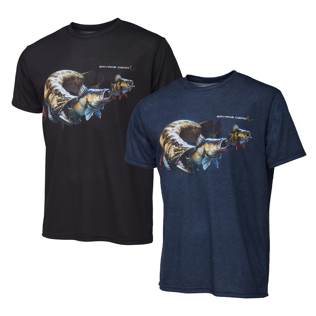 Savage Gear Cannibal Tee Blå XXL - T-Shirt