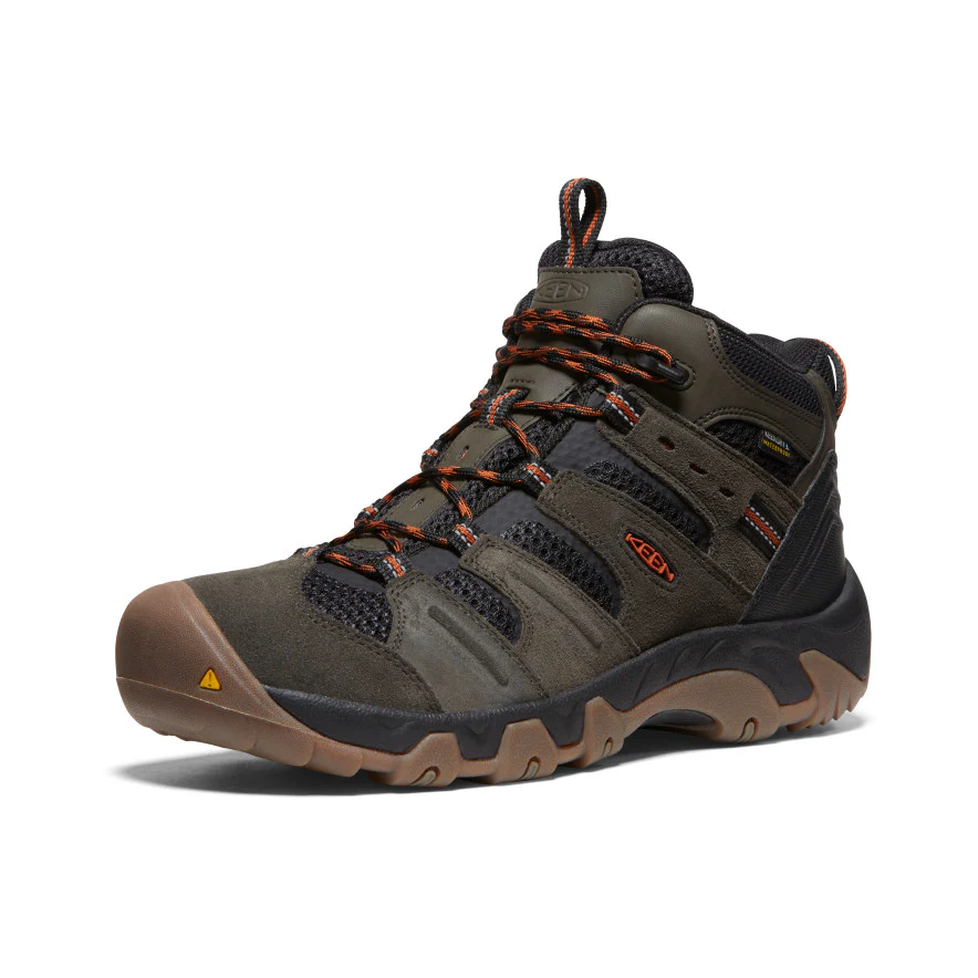 Keen Men's Headout Waterproof Hiking Boot Black Olive/Fossil Orange 45 - Vandrestøvler