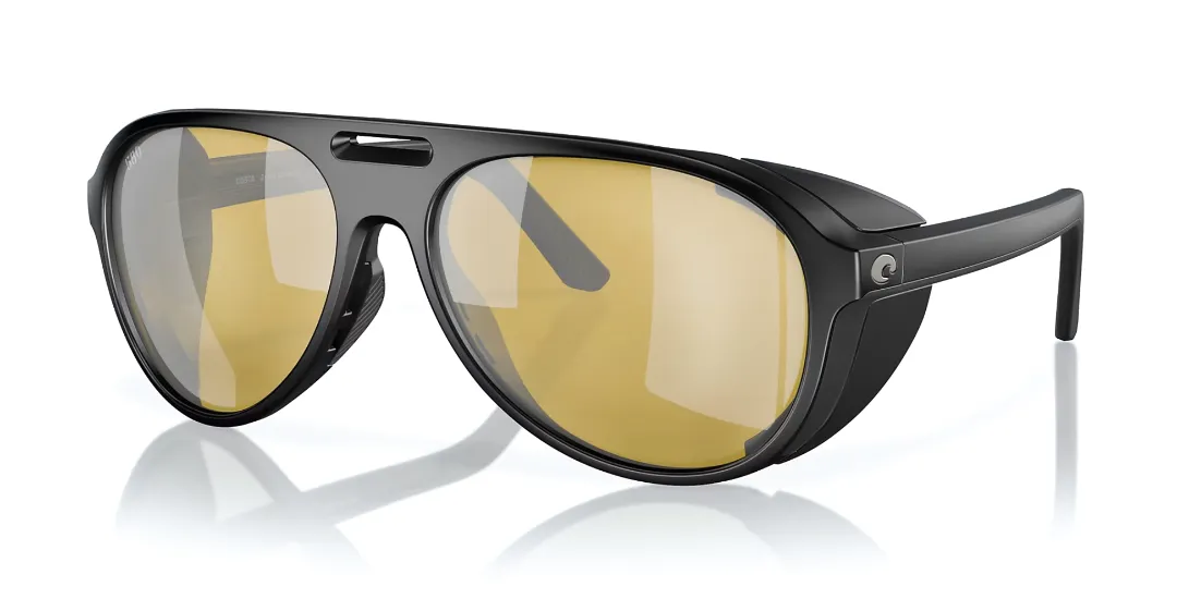 Costa Del Mar - Costa Del Grand Catalina Polaroid Solbriller Matte Black Glas Sunrise Silver Mirror - Fiskebriller
