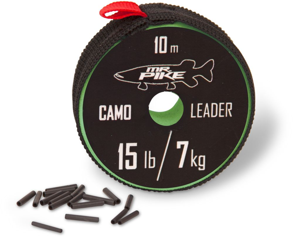 Quantum Mr. Pike Camo Coated Leader Materiale 10m 7kg - Fiskeline