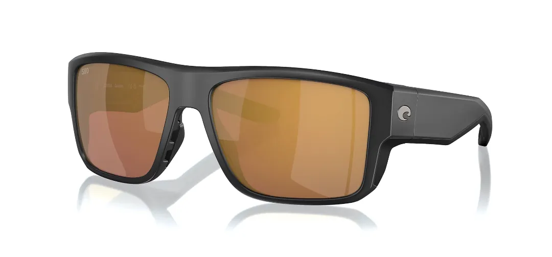 Costa Del Mar Taxman Polaroid Solbriller Matte Black Glas Gold Mirror - Fiskebriller